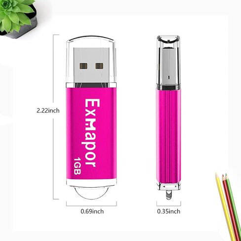 USB Flash Drive 64GB Exmapor Thumb Drives 5 Pack Multi-Color Swivel Memory Sticks with Led in Kuwait