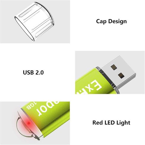 USB Flash Drive 64GB Exmapor Thumb Drives 5 Pack Multi-Color Swivel Memory Sticks with Led in Kuwait