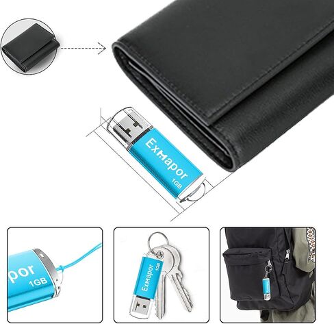 USB Flash Drive 64GB Exmapor Thumb Drives 5 Pack Multi-Color Swivel Memory Sticks with Led in Kuwait