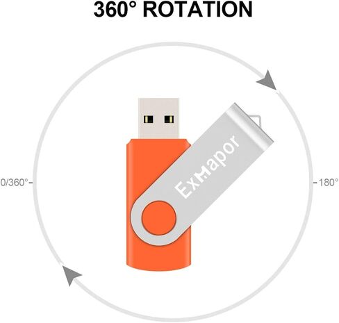 USB Flash Drive 64GB Exmapor Thumb Drives 5 Pack Multi-Color Swivel Memory Sticks with Led in Kuwait