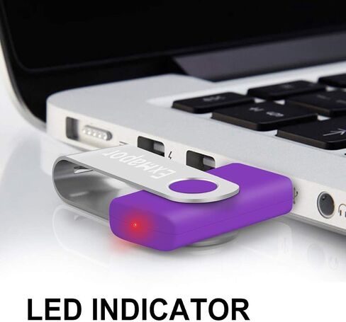 USB Flash Drive 64GB Exmapor Thumb Drives 5 Pack Multi-Color Swivel Memory Sticks with Led in Kuwait