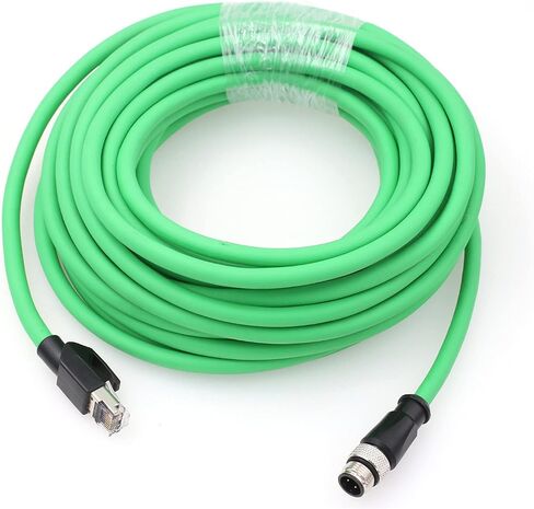 HangTon Ethernet Cable M12 4 Pin D-Coded Male to RJ45 Cat5e Shielded High Flex Industrial Network 10m in Kuwait