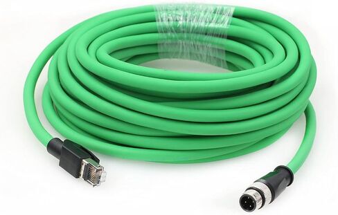 HangTon Ethernet Cable M12 4 Pin D-Coded Male to RJ45 Cat5e Shielded High Flex Industrial Network 10m in Kuwait