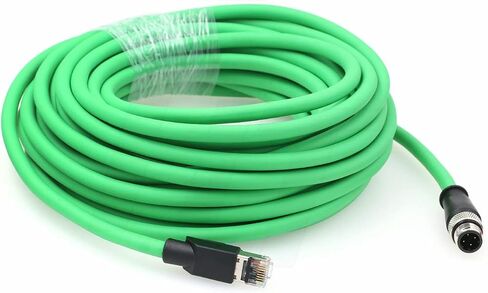 HangTon Ethernet Cable M12 4 Pin D-Coded Male to RJ45 Cat5e Shielded High Flex Industrial Network 10m in Kuwait