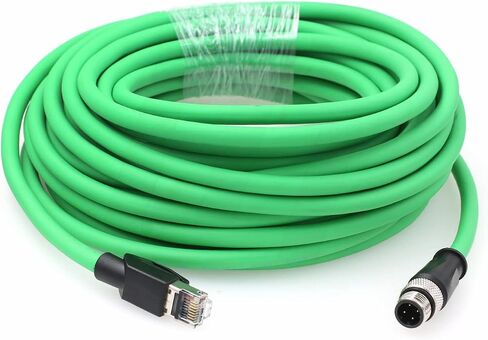 HangTon Ethernet Cable M12 4 Pin D-Coded Male to RJ45 Cat5e Shielded High Flex Industrial Network 10m in Kuwait