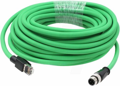 HangTon Ethernet Cable M12 4 Pin D-Coded Male to RJ45 Cat5e Shielded High Flex Industrial Network 10m in Kuwait