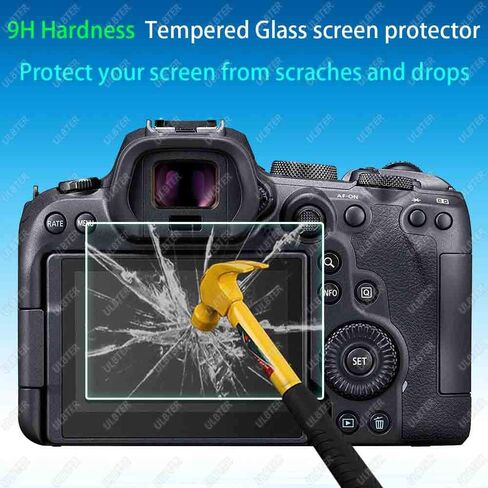 Screen Protector for Canon EOS R7 EOS R6 Camera & Hot Shoe Cover [2+3Pack], ULBTER EOSR6 EOSR7 Tempered Glass Flim 0.3mm 9H Hardness Anti-Scrach Anti-Bubble in Saudi Arabia