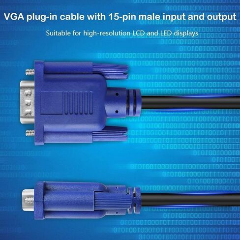 JDYYICZ VGA to VGA Monitor Cable HD15 Male to Male for TV Computer Projector (1.5m) in Saudi Arabia
