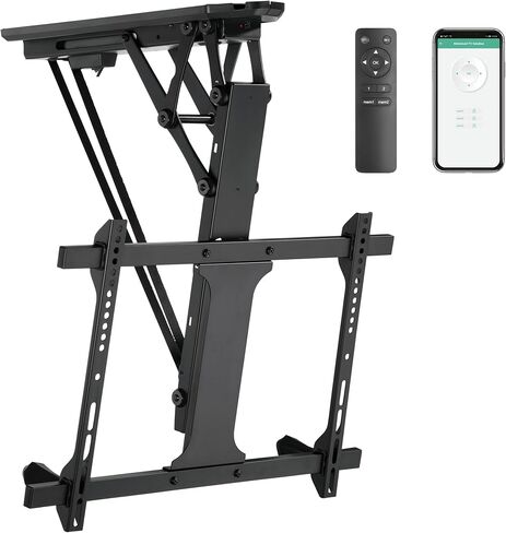 Mount-It! Motorized Ceiling TV Mount for 32 to 70 Inch TVs, Electric Flip Down TV Bracket with Remote and App Control, Drop Down Ceiling Mounting Bracket for Flat and Pitched Roofs, Holds Up to 77 lbs in Kuwait