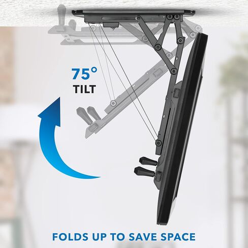 Mount-It! Motorized Ceiling TV Mount for 32 to 70 Inch TVs, Electric Flip Down TV Bracket with Remote and App Control, Drop Down Ceiling Mounting Bracket for Flat and Pitched Roofs, Holds Up to 77 lbs in Kuwait