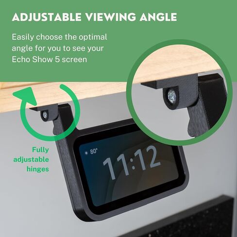 Matterform Echo Show 5 الجيل الثالث حامل تثبيت للمطبخ تحت الخزانة لأجهزة Amazon Alexa | متوافق مع موديل الجيل الثالث 2023 | جميع الأجهزة متضمنة (أسود) in Kuwait