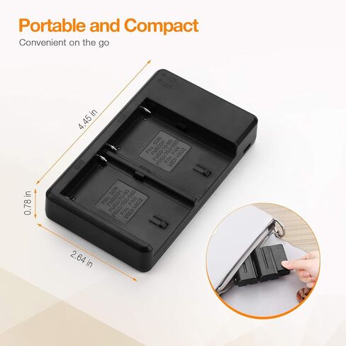 BABAKA NP-F550 Battery, 2-Pack 2600mAh NP F550 Battery and Dual USB Charger Set for Sony NP F970, F750, F770, F960, F550, F530, F330, F570, CCD-SC55, TR516, TR716, TR818, TR910, TR917 and More in Kuwait