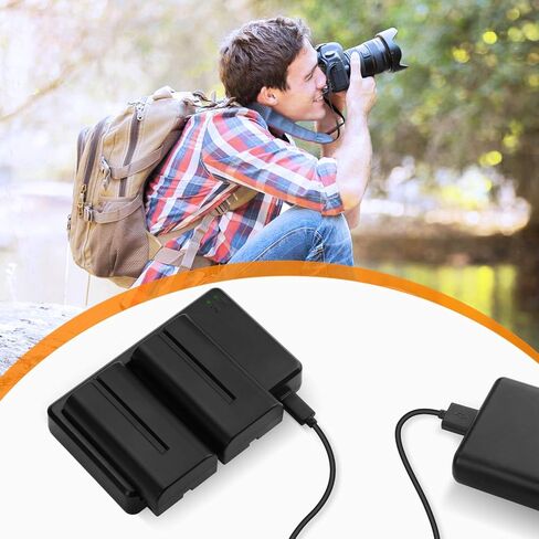 BABAKA NP-F550 Battery, 2-Pack 2600mAh NP F550 Battery and Dual USB Charger Set for Sony NP F970, F750, F770, F960, F550, F530, F330, F570, CCD-SC55, TR516, TR716, TR818, TR910, TR917 and More in Kuwait