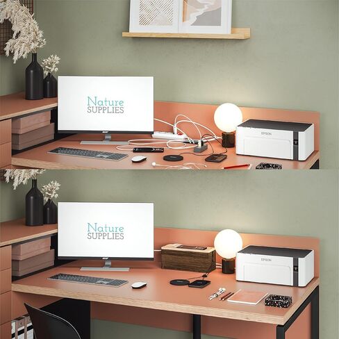 إمدادات ناتشر | صندوق إدارة الكابلات الصغيرة من الخشب الحقيقي باللون البني | صندوق منظم السلك لشرائط الطاقة والمحولات والشواحن ومحور USB | صندوق تخزين الكابل مع الملحقات متضمن| صندوق مخفي الحبل صغير in Kuwait