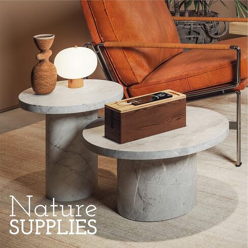 إمدادات ناتشر | صندوق إدارة الكابلات الصغيرة من الخشب الحقيقي باللون البني | صندوق منظم السلك لشرائط الطاقة والمحولات والشواحن ومحور USB | صندوق تخزين الكابل مع الملحقات متضمن| صندوق مخفي الحبل صغير in Kuwait