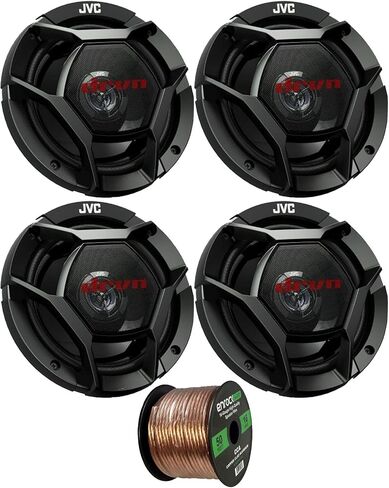 JVC 4X drvn DR Series 6x9 550 واط أقصى قوة صوت للسيارة 4 اتجاهات محورية للسيارات مجموعة مكبرات صوت مع سلك مكبر صوت 50 قدم 16 مقياس in Saudi Arabia