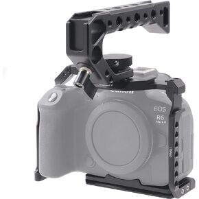 قفص كاميرا FocusFoto + مجموعة مقبض علوي/جانبي لكاميرا Canon EOS R6 Mark II بدون مرآة، مثبت من سبائك الألومنيوم مع حذاء بارد، مسمار لولبي 1/4 بوصة، فتحة تحديد موقع ARRl 3/8 بوصة لصناعة أفلام الفيديو in Kuwait