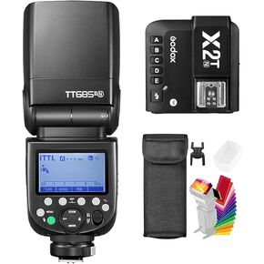Godox TT685II-C E-TTL Speedlite High-Speed Sync Flash with X2T-C,2.4G Wireless X System Compatible for Canon Flash 1100D 1000D 7D 6D 60D 50D 600D 500D (TT685II-C & X2T-C)