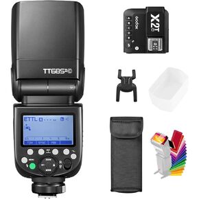 Godox TT685II-C E-TTL Speedlite High-Speed Sync Flash with X2T-C,2.4G Wireless X System Compatible for Canon Flash 1100D 1000D 7D 6D 60D 50D 600D 500D (TT685II-C & X2T-C)