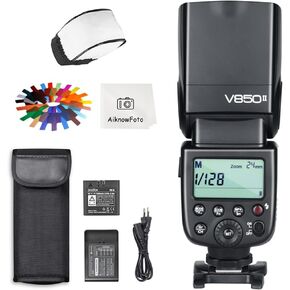 Godox V850II GN60 2.4G 1/8000s High-Speed Sync Camera Flash with 2000mAh Li-ion Battery，1.5s Recycle time Compatible for Canon,Nikon,Pentax,Olympus,Fuji, etc. for Wedding Portrait Studio Photography
