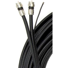 50 قدم، أبيض - كابل محوري مزدوج RG6 مع سلك أرضي نحاسي 18 AWG - كابل سيامي RG6 - كابل محوري مزدوج 50 قدم - يستخدم مع القمر الصناعي وتلفزيون الكابل وهوائيات عالية الدقة - 50 قدم (15 مترًا)، أبيض