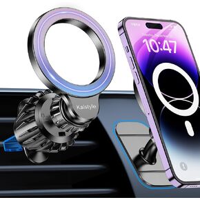 فتحة تهوية لتثبيت السيارة على iPhone 【20 مغناطيسًا قويًا 】حامل هاتف Magsafe للوحة قيادة السيارة بدون استخدام اليدين مغناطيسي MagSafe حامل هاتف للوحة قيادة السيارة لهاتف Apple iPhone 15 Pro Max Plus 14 13 12 Mag Safe Case in Kuwait