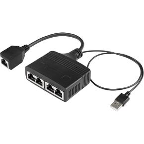 محول مقسم شبكة SinLoon RJ45، مقسم كابل إيثرنت، مقسم إنترنت 1 إلى 3، مقسم شبكة LAN عالي السرعة 100 ميجابت في الثانية، 3 أجهزة تشارك الإنترنت في نفس الوقت (أنثى سوداء 1 إلى 3)