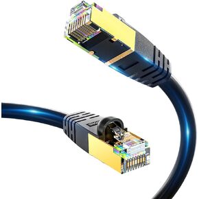 BIFALE Cat8 كابل إيثرنت 40 قدمًا، كابل Cat8 خارجي PE سترة SSTP شديد التحمل ثلاثي محمي داخل الجدار، كابل شبكة Cat8 LAN 40 جيجابت في الثانية 2000 ميجا هرتز 26AWG، مقاوم للماء/الأشعة فوق البنفسجية، مدفون مباشرة للمودم وجهاز التوجيه in Kuwait