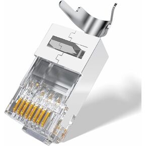 لينو موصلات Cat7 RJ45 تمر عبر موصل ايثرنت محمي Cat6A EZ 8P8C 50µ لكيبل شبكة 23AWG عبوة من 30 قطعة in Kuwait