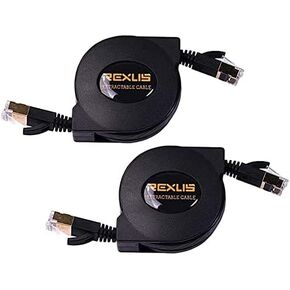 REXUS High-Class Retractable Cat 7 Flat Ethernet Network Cable 4.9 FT (1.5 M), 10 Gigabit High Speed LAN Wires Internet Patch Cable with RJ45 Gold Plated Connector for PC,Laptop,Router.(C7R15) in Saudi Arabia