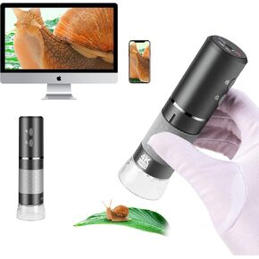 4K Digital Microscope for iPhone Android Phone and Windows Mac PC | 3840x2160p Wireless Handheld Microscope Camera, Portable WiFi Microscope for Adults and Kids in Saudi Arabia