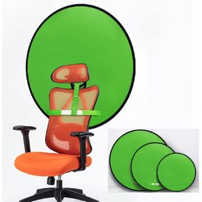 Portable Green Screen Backdrop, Collapsible Webcam Background, Green Screen Chroma Key for Video Chats, Zoom, Online Video Meeting, Photo with with Storage Bag (29.5×29.5inch（Circle）)