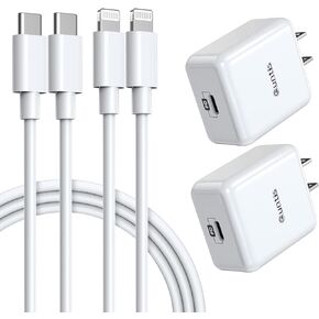 iPhone Fast Charger [Apple MFi Certified], 20W iPhone High Speed USB-C Charger Plug with 6FT USB C to Lightning Cable Cord for iPhone 14 13 Mini Pro Max 12 11 XS XR X iPad AirPods, White in Kuwait