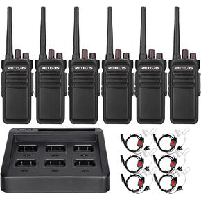 أجهزة اتصال لاسلكية طويلة المدى Retevis RB23، IP67 مقاومة للماء GMRS للبالغين، أجهزة راديو ثنائية الاتجاه، طاقة عالية، قوية ومتينة، صوت واضح مع شاحن متعدد العصابات بـ 6 طرق (6 عبوات) in Kuwait