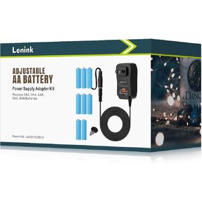محول إمداد طاقة تيار متردد قابل للتعديل من لينينك، مجموعة استبدال البطارية لبطارية AA، استبدل 2AA 3AA 4AA 6AA 8AA (أسود، 1.8 متر/5.9 قدم) in Kuwait