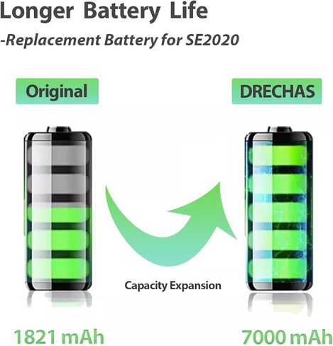 [7000 مللي أمبير] بطارية لهاتف iPhone SE 2020، (ليست لهاتف iPhone SE الجيل الأول) بطارية بديلة ليثيوم بوليمر عالية السعة 0 دورة لهاتف iPhone SE 2nd Gen A2275 A2296 A2298 مع مجموعة أدوات إصلاح احترافية in Kuwait