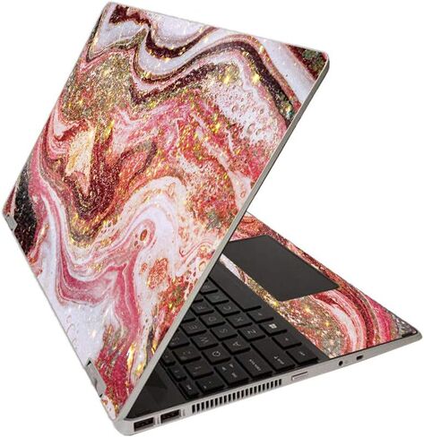 غلاف لامع لامع من MightySkins لجهاز HP Pavilion x360 مقاس 15 بوصة (2020) - نمط ذهبي وردي | لمسة نهائية لامعة واقية ومتينة شديدة اللمعان | سهل التطبيق والإزالة وتغيير الأنماط | صنع في الولايات المتحدة الأمريكية in Kuwait