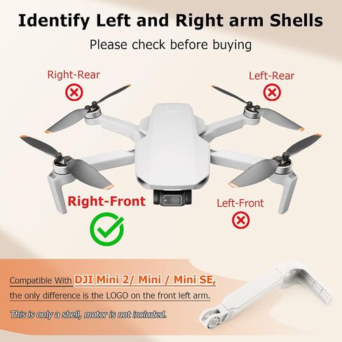 Body Arm Shell for DJI Mavic Mini 2 Arms Cover Replacement for DJI Mini/Mini SE/Mini 4K Drone Accessories Parts with Repair Tools(Right Rear Arm Cover) in Saudi Arabia