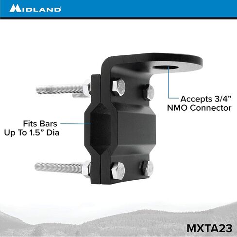 ميدلاند® حامل تثبيت للمراة من مايكرو موبايل MXTA23 - حامل هوائي عالمي مع موصل NMO - حامل هوائي آمن للطرق الوعرة والهبوط in Saudi Arabia