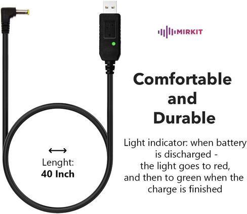 مجموعة ملحقات MIRKIT Baofeng: بطارية Baofeng BL-5L 3800mah مع كابل شحن USB Baofeng متوافق مع راديو Baofeng UV- 5R MK2 MK3 MK4 MK5 BF-F8HP UV-5RX3 RD-5R UV-5RTP UV-5X3 in Kuwait