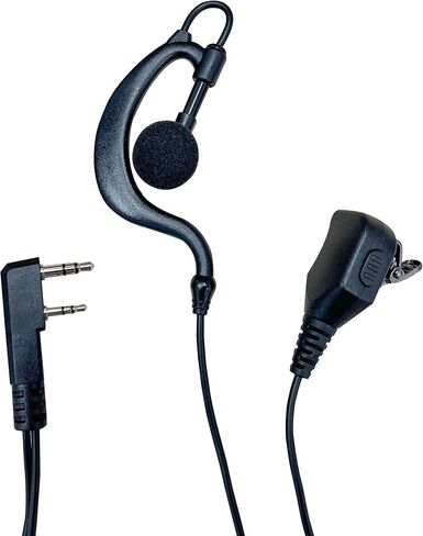 سماعة رأس SHON Walkie Talkie مع ميكروفون، متوافقة مع Kenwood Baofeng وRetevis Radios 2 دبوس خطاف أذن على شكل حرف G لإنفاذ قانون الشرطة (6 مجموعات/أسود) in Kuwait