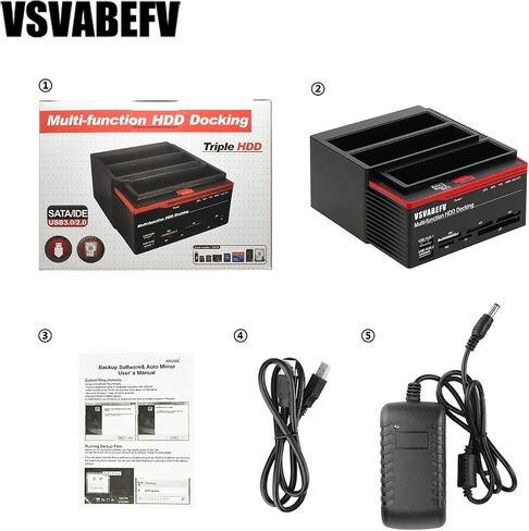 IDE Hard Drive HDD Docking Station Hard Drive Dock Reader, 2.5" 3.5" External Hard Drive Enclosure, External HDD Hard Drive Card Reader USB 3.0 Hub, USB 3.0 to 2 SATA Ports 1 IDE Port in Kuwait