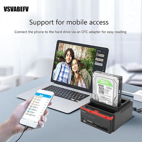 IDE Hard Drive HDD Docking Station Hard Drive Dock Reader, 2.5" 3.5" External Hard Drive Enclosure, External HDD Hard Drive Card Reader USB 3.0 Hub, USB 3.0 to 2 SATA Ports 1 IDE Port in Kuwait
