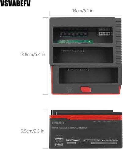 IDE Hard Drive HDD Docking Station Hard Drive Dock Reader, 2.5" 3.5" External Hard Drive Enclosure, External HDD Hard Drive Card Reader USB 3.0 Hub, USB 3.0 to 2 SATA Ports 1 IDE Port in Kuwait