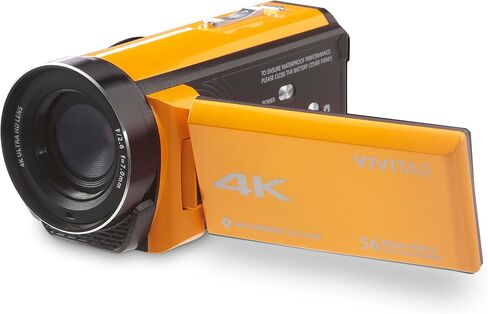 Vivitar - 4K Camcorder Ultra HD Lens, 4K Camera for Video Recording with 56MP, 13MP Sensor, 3" Rotatable Full Color LCD Display, 18x Zoom, Waterproof 5M/ 16.4FT, Image Stabilization, Teal in Kuwait