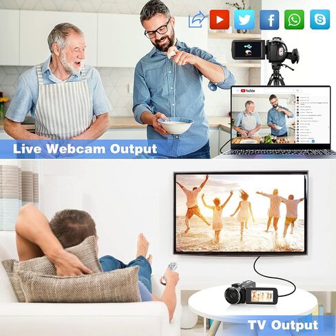 DSOEKEU Video Camera Camcorder 1080P 36 MP Full HD Video Camera for YouTube with WiFi Vlogging Camera IR Night Vision Digital Camera Recorder 16X Digital Remote Control Camcorders Camera,1 Battery in Kuwait