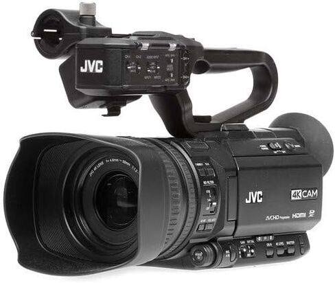 كاميرا فيديو JVC GY-HM250 UHD 4K مع بطاقة ذاكرة 2 × 64 جيجابايت وحامل ثلاثي القوائم وميكروفون Rode وشاشة خارجية وسماعات رأس Sony Pro وحقيبة وإضاءة LED والمزيد من الحزمة المميزة in Kuwait