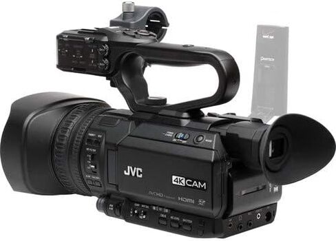 كاميرا فيديو JVC GY-HM250 UHD 4K مع بطاقة ذاكرة 2 × 64 جيجابايت وحامل ثلاثي القوائم وميكروفون Rode وشاشة خارجية وسماعات رأس Sony Pro وحقيبة وإضاءة LED والمزيد من الحزمة المميزة in Kuwait