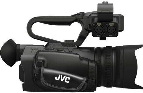 كاميرا فيديو JVC GY-HM250 UHD 4K مع بطاقة ذاكرة 2 × 64 جيجابايت وحامل ثلاثي القوائم وميكروفون Rode وشاشة خارجية وسماعات رأس Sony Pro وحقيبة وإضاءة LED والمزيد من الحزمة المميزة in Kuwait