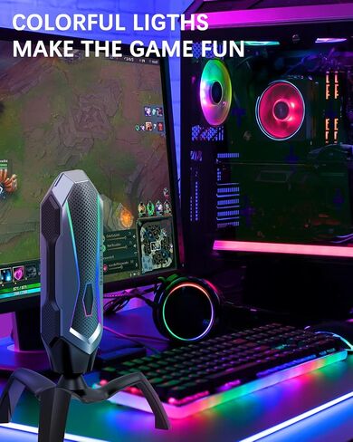 HIIRII USB Microphone, Computer Gaming Microphone for PC Recording, Streaming,Podcast,USB Gaming Mic Campatible with Desktop Laptop,Gamepro-T1 in Saudi Arabia